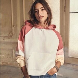 Sézane Sweat Pacey Hoodie, Ecru Multicolor, Size Small